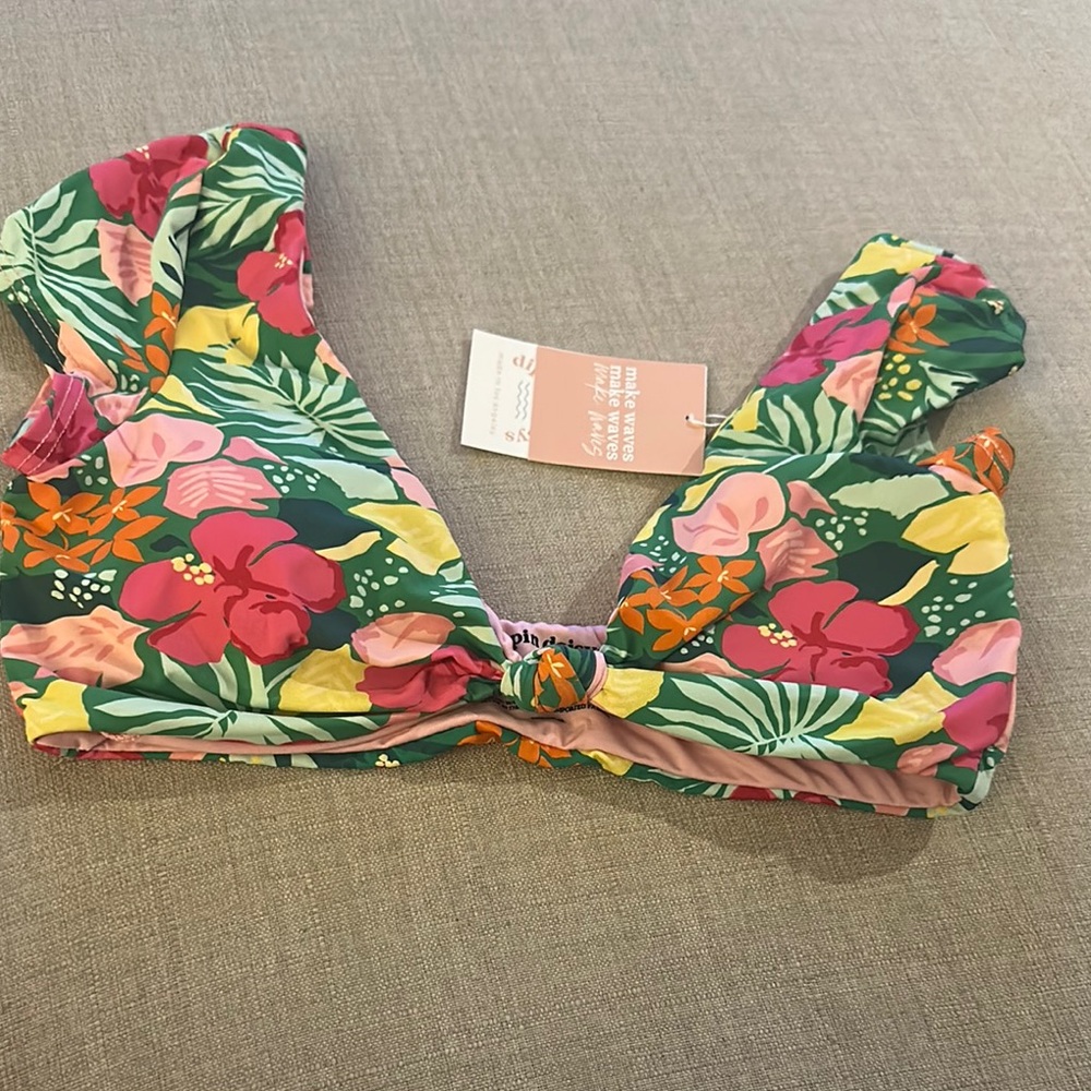 Dippin' Daisy's Floral Bikini Top - Green, Pink, Yellow